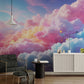 Extra große Wolkentapete, selbstklebendes himmlisches Wandbild, farbenfrohes abstraktes Wandbild zum Abziehen und Aufkleben, Tapete mit buntem Himmelsbild, abnehmbare Tapete
