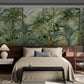 Selbstklebendes tropisches Wandbild, botanisches Abzieh- und Klebetapeten-Wandbild, Akzenttapete mit grünen Pflanzen, abnehmbares Kräuter-Wandbild, extra große Wohnzimmertapete