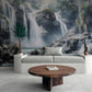 Wasserfall-Tapete, Tapete mit Bergen, Natur-Wandbild zum Abziehen und Aufkleben, selbstklebende Akzenttapete, Wohnzimmer-Wandbild