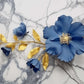 Temporäre Fototapete mit blauen Blumen, selbstklebende Fototapete „Blaue Blüten“