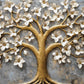 Fototapete mit 3D-Motiv für die Raumgestaltung, Blumen- und Baum-Motiv für die Wand „Blühender Baum und Blumen“