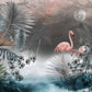 Temporäre Fototapete mit Flamingo-Motiv, tropisches Wanddesign „Elegante Flamingos“