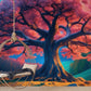 Selbstklebende Fototapete mit kräftigem Muster und Baum-Motiv „Strahlender Baum“