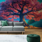 Selbstklebende Fototapete mit kräftigem Muster und Baum-Motiv „Strahlender Baum“