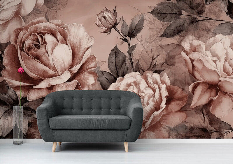 Fototapete auf Leinwand mit großen Rosen „Rosenpracht“