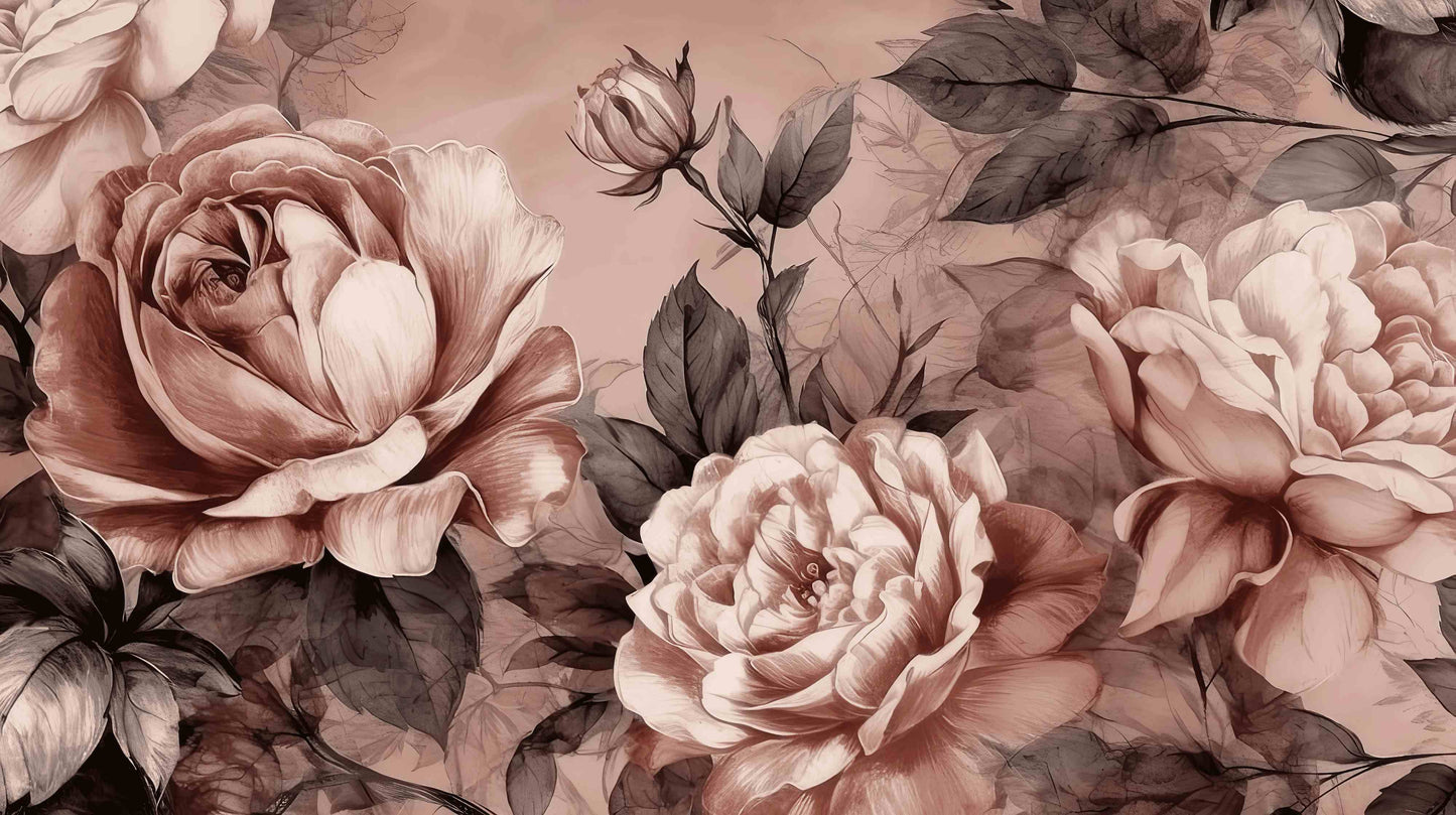 Fototapete auf Leinwand mit großen Rosen „Rosenpracht“
