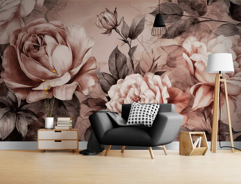 Fototapete auf Leinwand mit großen Rosen „Rosenpracht“