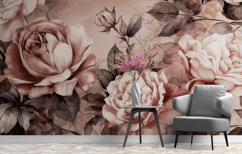 Fototapete auf Leinwand mit großen Rosen „Rosenpracht“