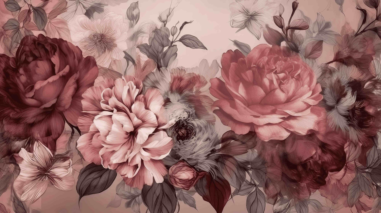 Temporäre Fototapete mit großen Blumen „Blütenzauber“