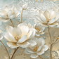 Modische Fototapete mit 3D-Blumen und Gold „Blütenpracht 3D“