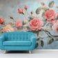 Fototapete auf Leinwand mit Rosen, „Zweig rosa Rosen“