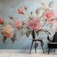 Fototapete auf Leinwand mit Rosen, „Zweig rosa Rosen“