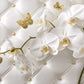 Helle Fototapete mit 3D-Blumen, Fototapete mit Orchideen „Weiße Orchidee“