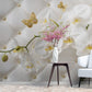 Helle Fototapete mit 3D-Blumen, Fototapete mit Orchideen „Weiße Orchidee“