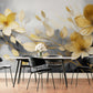 Vlies-Fototapete mit goldenen Blumen „Goldblüten“