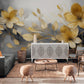 Vlies-Fototapete mit goldenen Blumen „Goldblüten“
