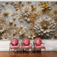 Selbstklebende Fototapete mit 3D-Blumen für die Wand „Blütenpracht“