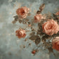 Neutrale Fototapete mit Rosen, dezentes florales Wandmotiv für Wohnräume „Blütenzweig“