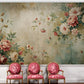 Selbstklebende Fototapete mit kleinen Blumen, Pfingstrosen-Motiv für die Wand „Blumenstrauß“