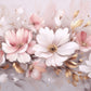Fototapete mit zarten Blumen in Rosa, florales Wandmotiv „Süße Blumen“