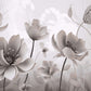 Fototapete mit 3D-Blumen in Pastelltönen, sanftes florales Wandmotiv „Große Blumen“
