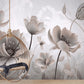 Fototapete mit 3D-Blumen in Pastelltönen, sanftes florales Wandmotiv „Große Blumen“
