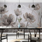 Fototapete mit 3D-Blumen in Pastelltönen, sanftes florales Wandmotiv „Große Blumen“