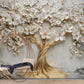 Fototapete mit 3D-Motiv, modernes Baum-Motiv für die Wand „Blühender Baum“