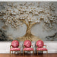 Fototapete mit 3D-Motiv, modernes Baum-Motiv für die Wand „Blühender Baum“