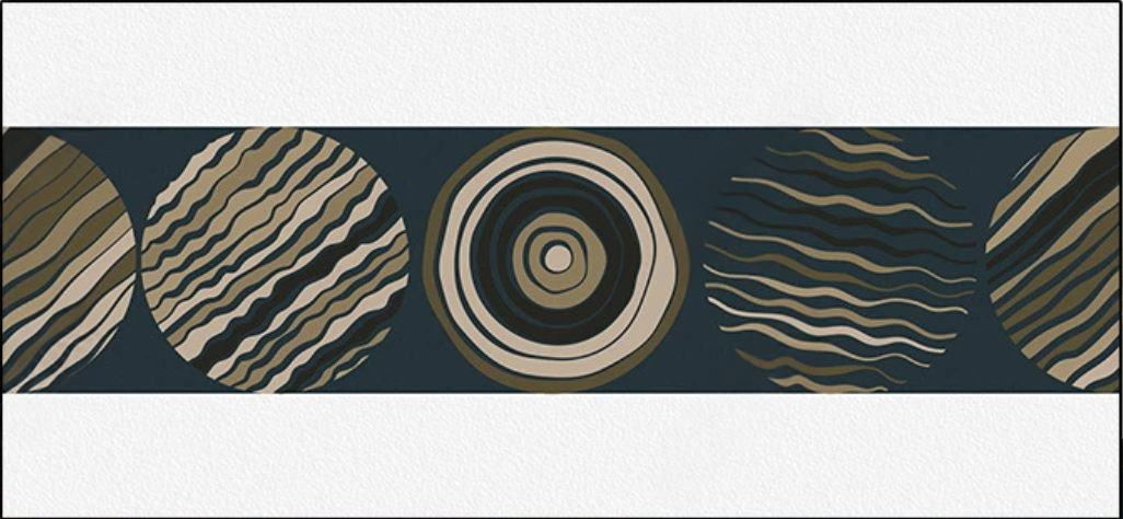 Wasserfeste, lederähnliche Tischdecke mit Aufdruck, Küchenabdeckung „Abstrakte Kreise“