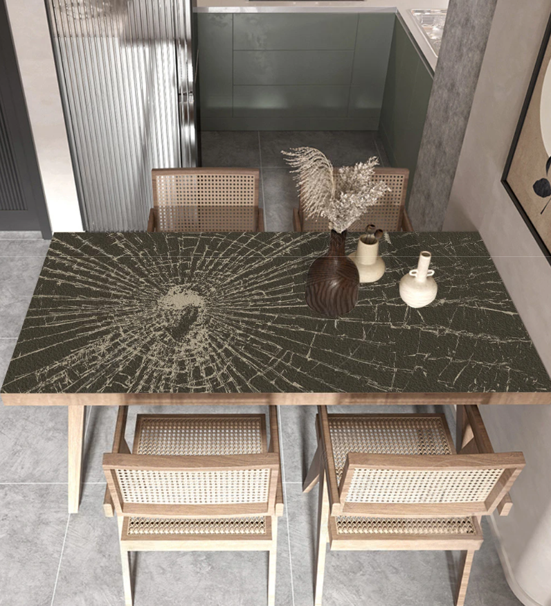 Küchentischdecke, Tischschutz vor Schmutz „Zerbrochenes Glas“