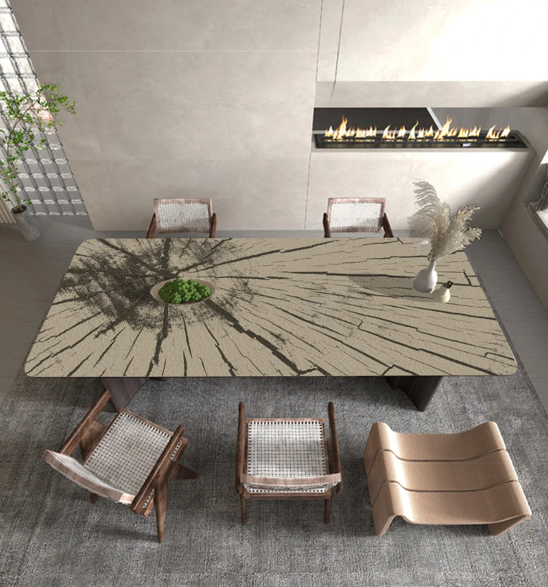 Stilvolle Tischdecke mit Lederstruktur, Tischdecke unter dem Leder „Scheunenholz“