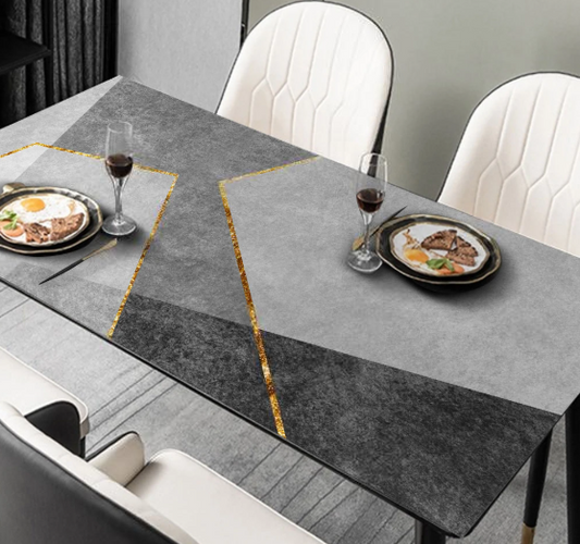 Tischschutz für Café oder Restaurant, Tischdecke mit Lederstruktur „Shades of Gray“