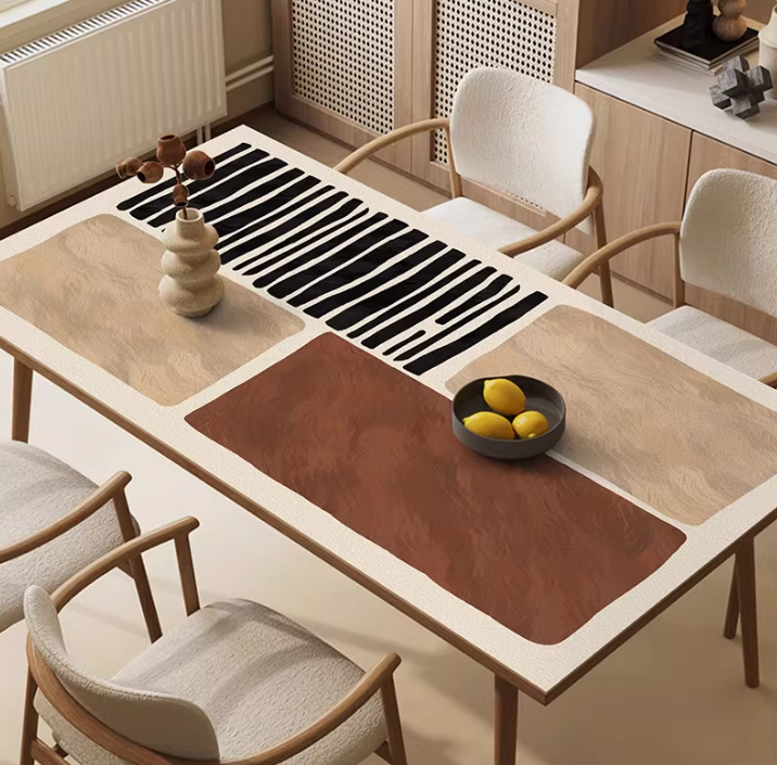 Schützende PVC-Tischdecke mit geometrischem Muster „Geometrische Harmonie“