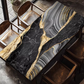Schmutzabweisende PVC-Tischdecke mit Lederstruktur „Marmorische Adern“