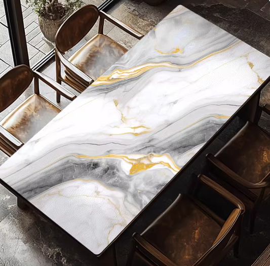 Schützende PVC-Tischdecke „Grauer Marmor“