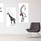 Moderne Wandkunst, Giraffen-Wandbilder auf Leinwand, trendige Wandkunst, Wohndekor, druckbares Wandkunst-Set von 3, Giraffengemälde
