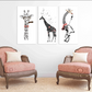 Moderne Wandkunst, Giraffen-Wandbilder auf Leinwand, trendige Wandkunst, Wohndekor, druckbares Wandkunst-Set von 3, Giraffengemälde