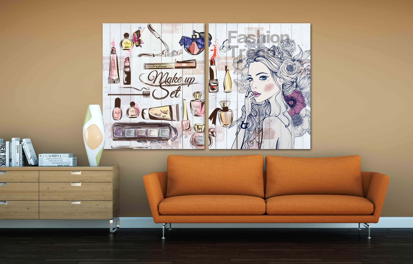 Fashion Wandkunst Vogue Wandkunst Gemälde Frauen Gesichter Wandkunst Gemälde auf Leinwand, Wohnwanddekoration, Leinwandgemälde, mehrteilige Wandkunst