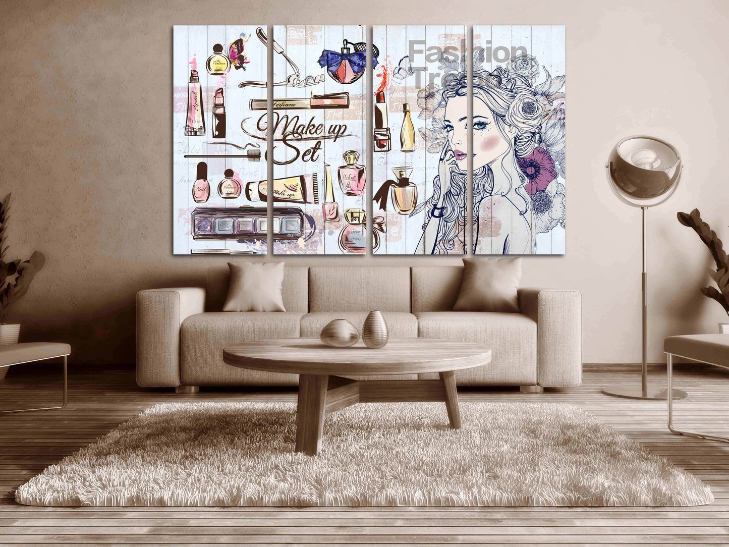 Fashion Wandkunst Vogue Wandkunst Gemälde Frauen Gesichter Wandkunst Gemälde auf Leinwand, Wohnwanddekoration, Leinwandgemälde, mehrteilige Wandkunst