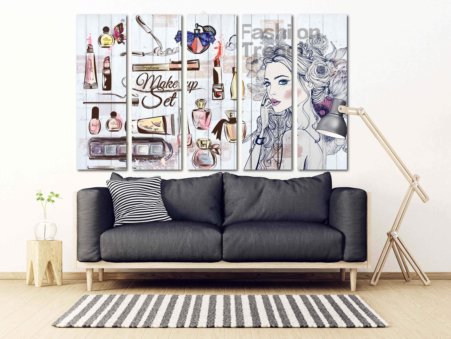 Fashion Wandkunst Vogue Wandkunst Gemälde Frauen Gesichter Wandkunst Gemälde auf Leinwand, Wohnwanddekoration, Leinwandgemälde, mehrteilige Wandkunst