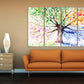 Wandkunst mit 4 Jahreszeiten-Baum, Vier-Jahreszeiten-Baum, große Leinwandkunst, Leinwandgemälde, mehrteilige Wandkunst, extra große Wandkunst