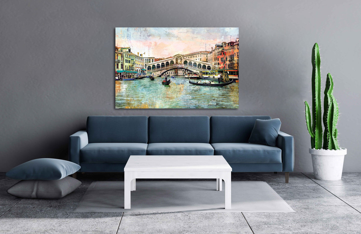 Venedig Gemälde Bunte Wandkunst Vintage Wandkunst Gemälde auf Leinwand, Stadt Straßenkunst Leinwanddruck, Ölgemälde auf Leinwand Venedig Gemälde