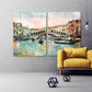 Venedig Gemälde Bunte Wandkunst Vintage Wandkunst Gemälde auf Leinwand, Stadt Straßenkunst Leinwanddruck, Ölgemälde auf Leinwand Venedig Gemälde
