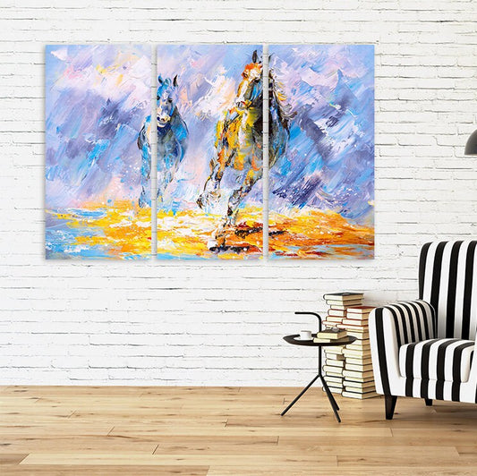 Druckbare Kunst mit Pferden, Aquarell-Pferd, Wandkunst, Gemälde auf Leinwand, Wanddekoration für Zuhause, Leinwandgemälde, Wandkunst-Sets, Schlafzimmer-Wanddekoration