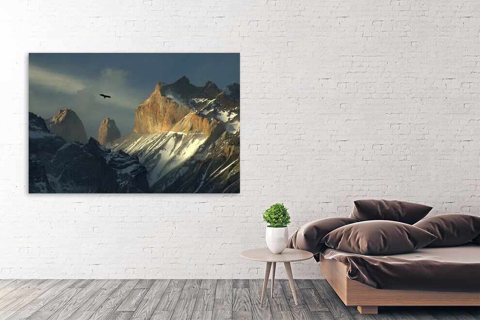 Berge Wandkunst Gemälde auf Leinwand, Wandbilder Berge, Natur Wandkunst, Wohnwanddekoration, Bergkunstdruck, Landschaftsmalerei