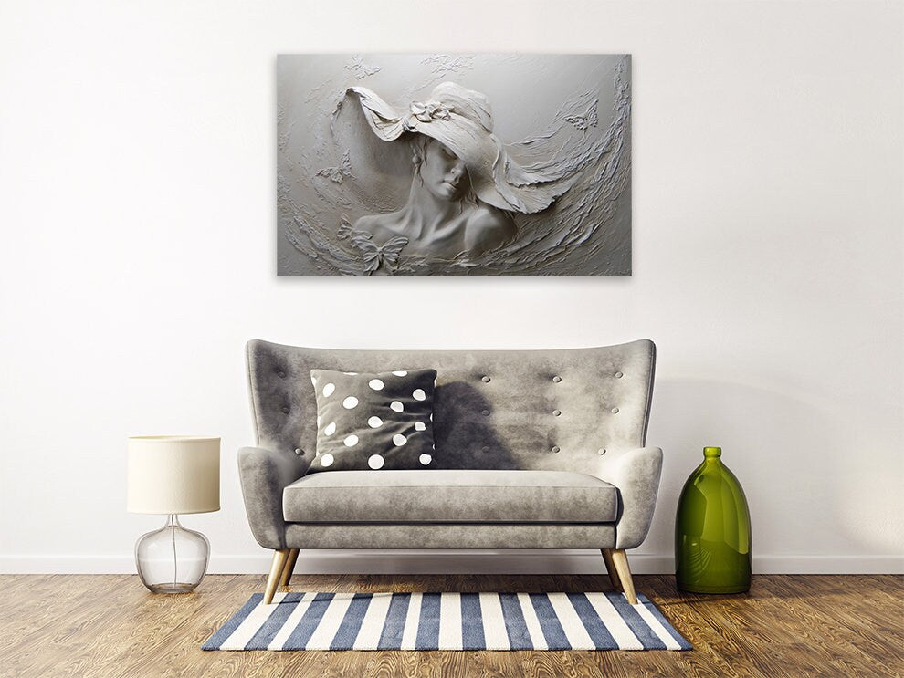 Gemälde Frauengesichter Wandkunst Gemälde auf Leinwand, Wohnwanddekor, Leinwandgemälde, Bauernhaus Wanddekor extra große Wandkunst