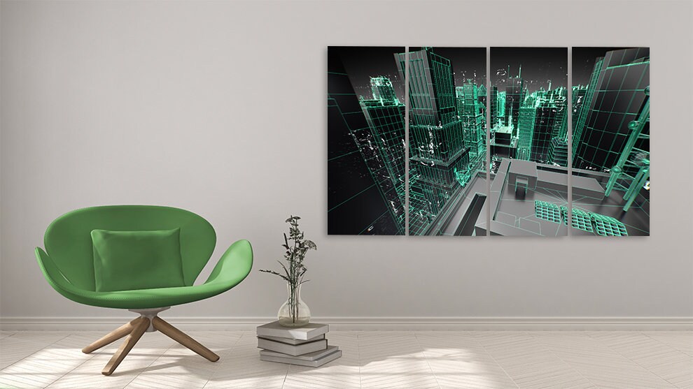 Architektur-Wandbilder auf Leinwand, Wanddekoration für Zuhause, Leinwandgemälde, 3-teilige Wandkunst, 4-teilige Leinwand, 5-teilige Leinwand