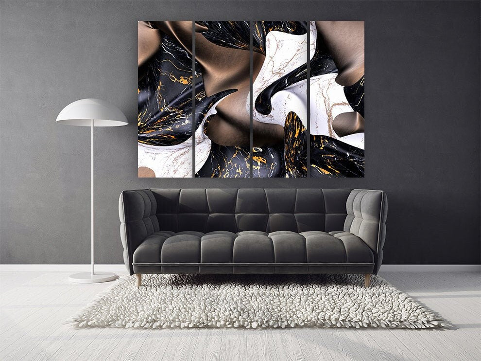 Abstrakte Wandkunstgemälde auf Leinwand, 3-teilige Wandkunst, 4-teilige Leinwand, 5-teilige Leinwand, Heimwanddekor, Leinwandgemälde, extra große Wandkunst