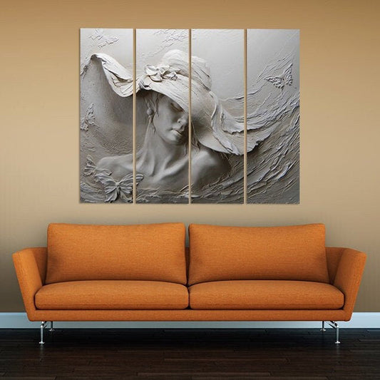 Gemälde Frauengesichter Wandkunst Gemälde auf Leinwand, Wohnwanddekor, Leinwandgemälde, Bauernhaus Wanddekor extra große Wandkunst